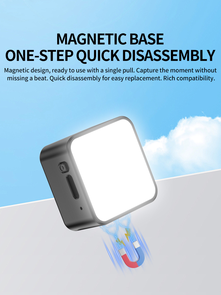 磁気ミニLEDビデオライト、アクションカメラとスマートフォン - Photography Lighting Description のレビューと価格