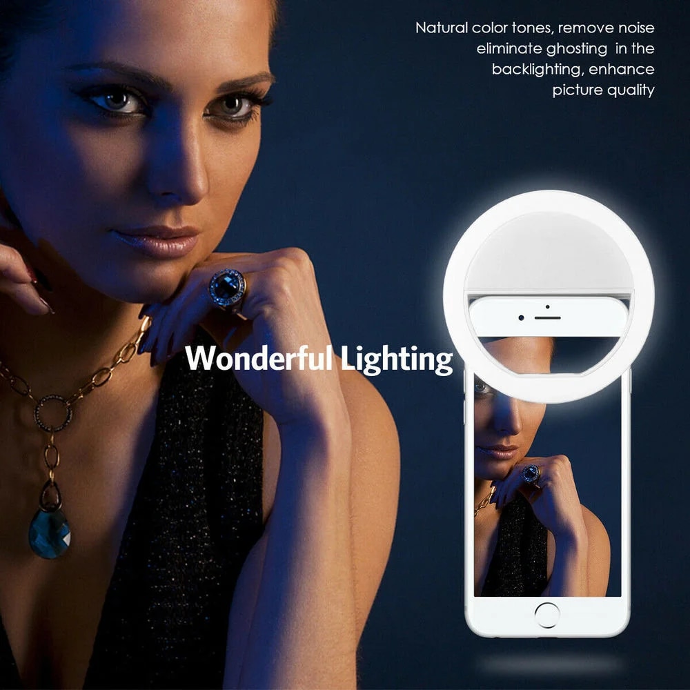 USB充電式LEDリングライト,電話クリップ,写真,ビデオ, - Photography Lighting Description のレビューと価格